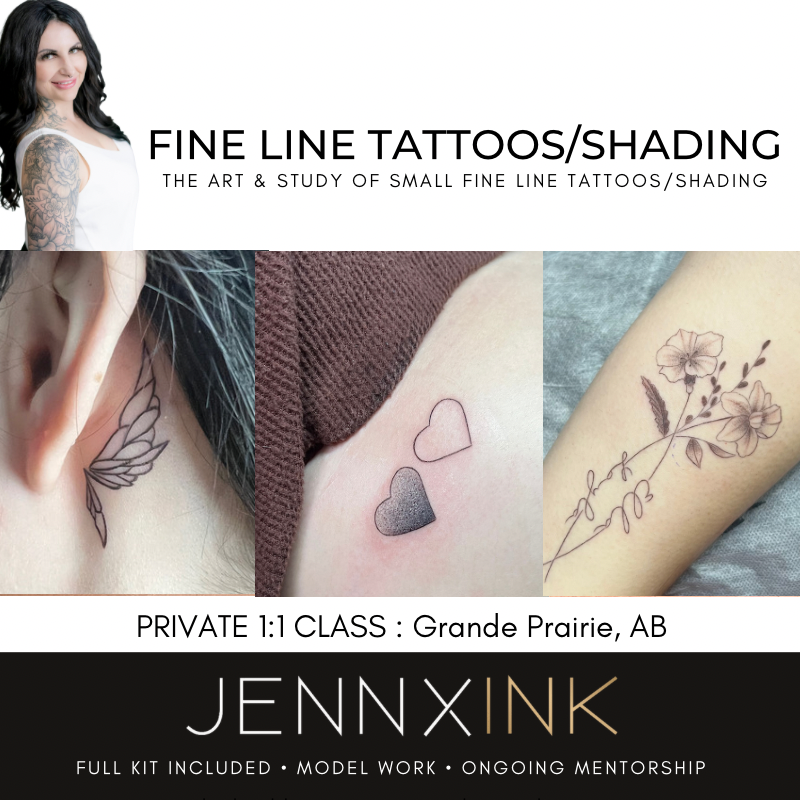 JENNXINK FINE LINE TATTOO/SHADING FUNDAMENTALS GRANDE PRAIRIE,AB